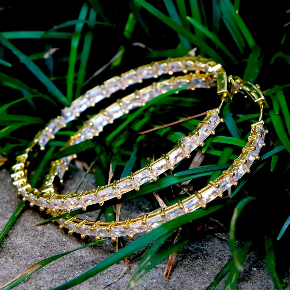 Stunning Rhinestone Hoop Earrings